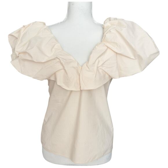 JOHANNA ORTIZ Embrace Chaos Ruffled Cotton Blend Poplin Top Size 2 - Picture 2 of 13